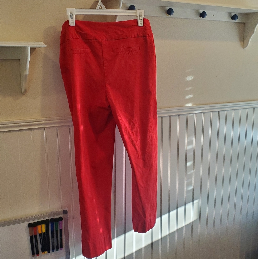 Zac & Rachel Sz10 Red Ankle Pull-on Stretch Pants